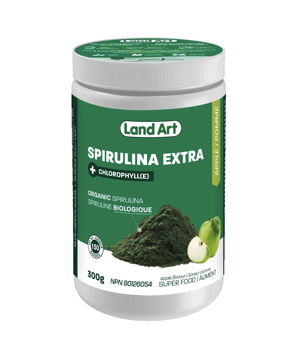 Spiruline Extra biologique - Land Art - 300g (poudre) - Pomme verte
